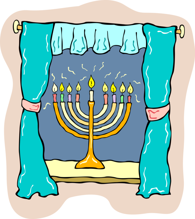 Hanukkah Menorahin Window