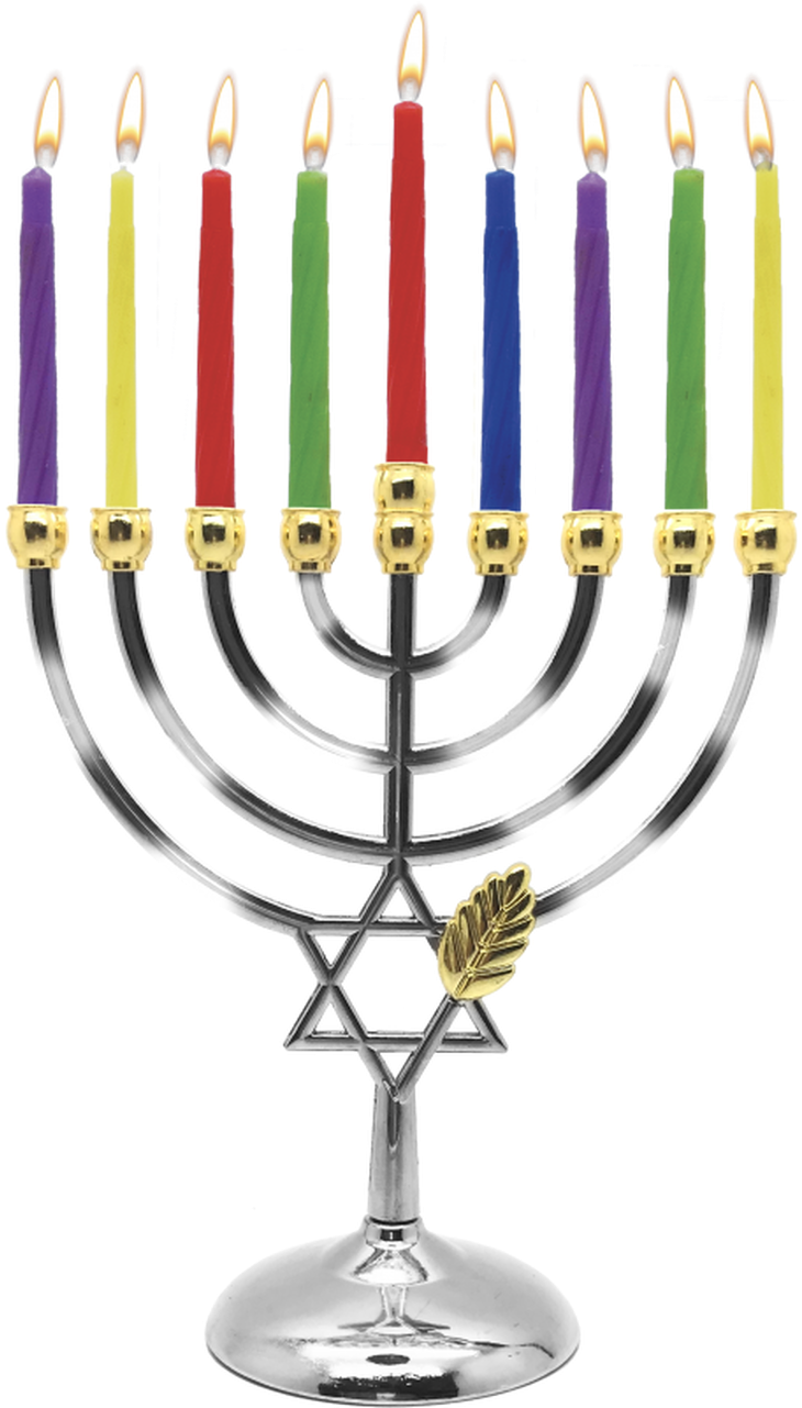 Candle Menorah Set Chrome Plated W/ Gold Tips - Hair Fork, HD Png Download PNG with transparent background