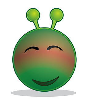 Happy Alien Emoji Graphic PNG with transparent background