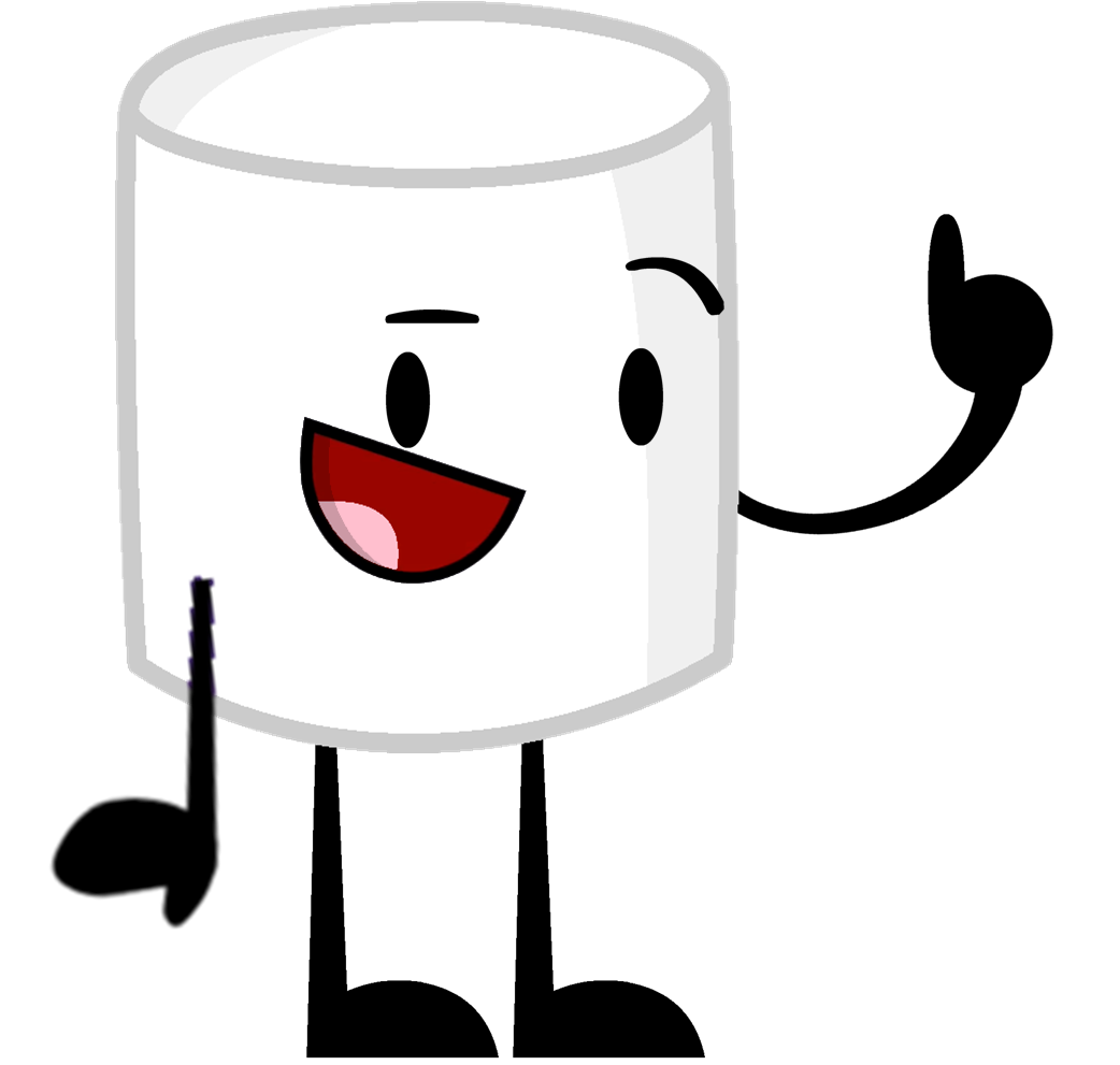 Happy Animated Marshmallow Character PNG with transparent background