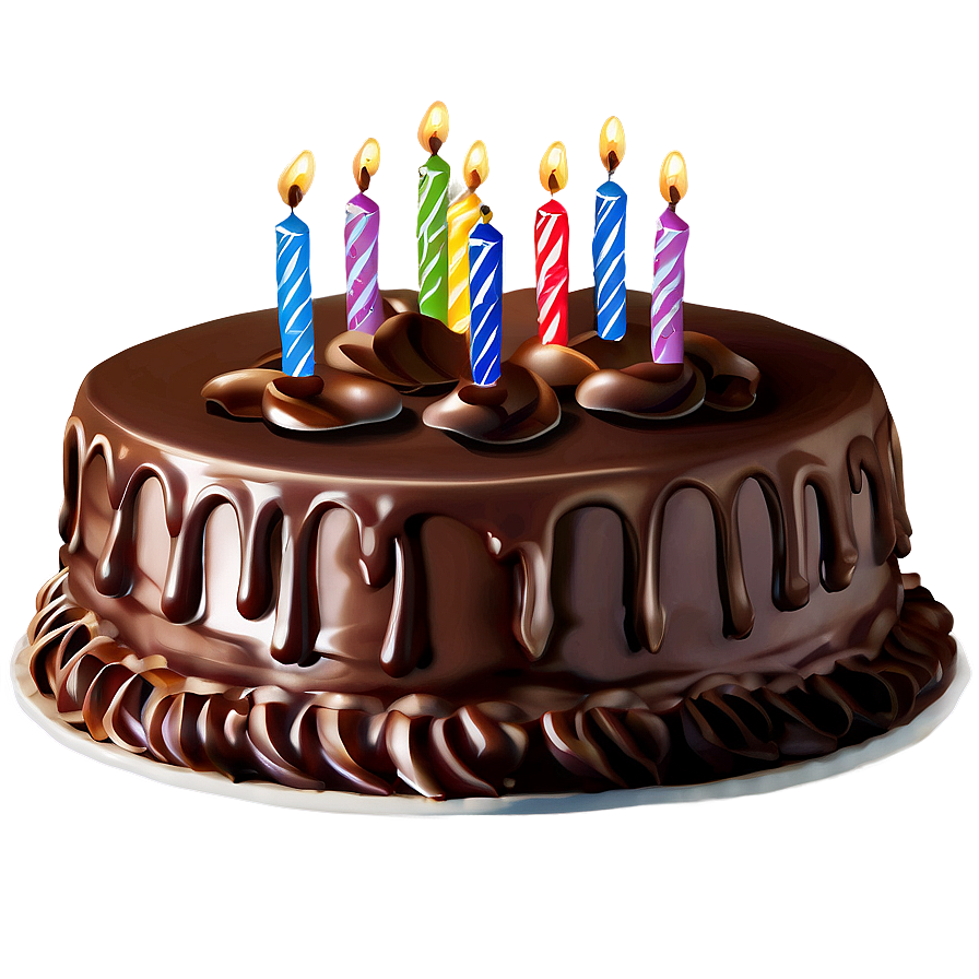Happy Birthday Chocolate Cake PNG swk80 PNG with transparent background