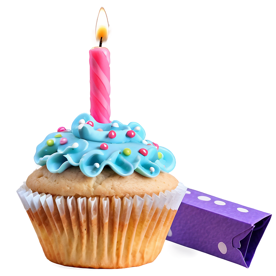 Happy Birthday Cupcake PNG 05032024 PNG with transparent background
