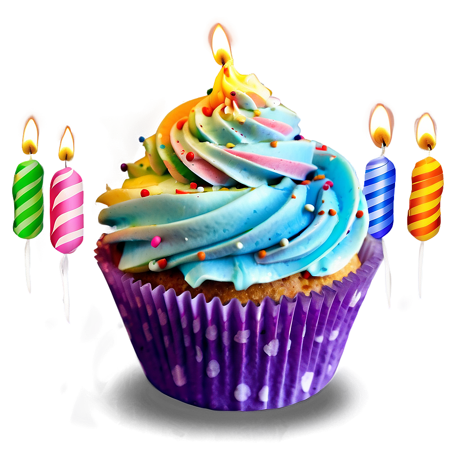 Happy Birthday Cupcake PNG 05032024 PNG with transparent background