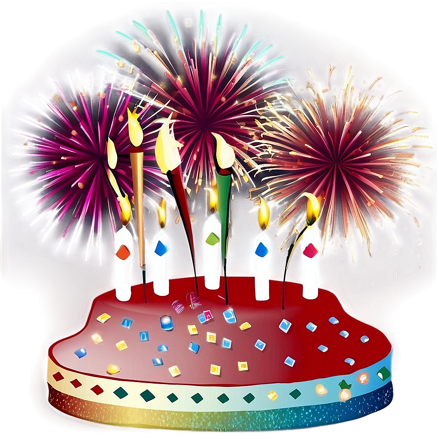 Happy Birthday Fireworks PNG 05032024 PNG with transparent background