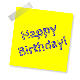 Happy Birthday Note Image PNG with transparent background
