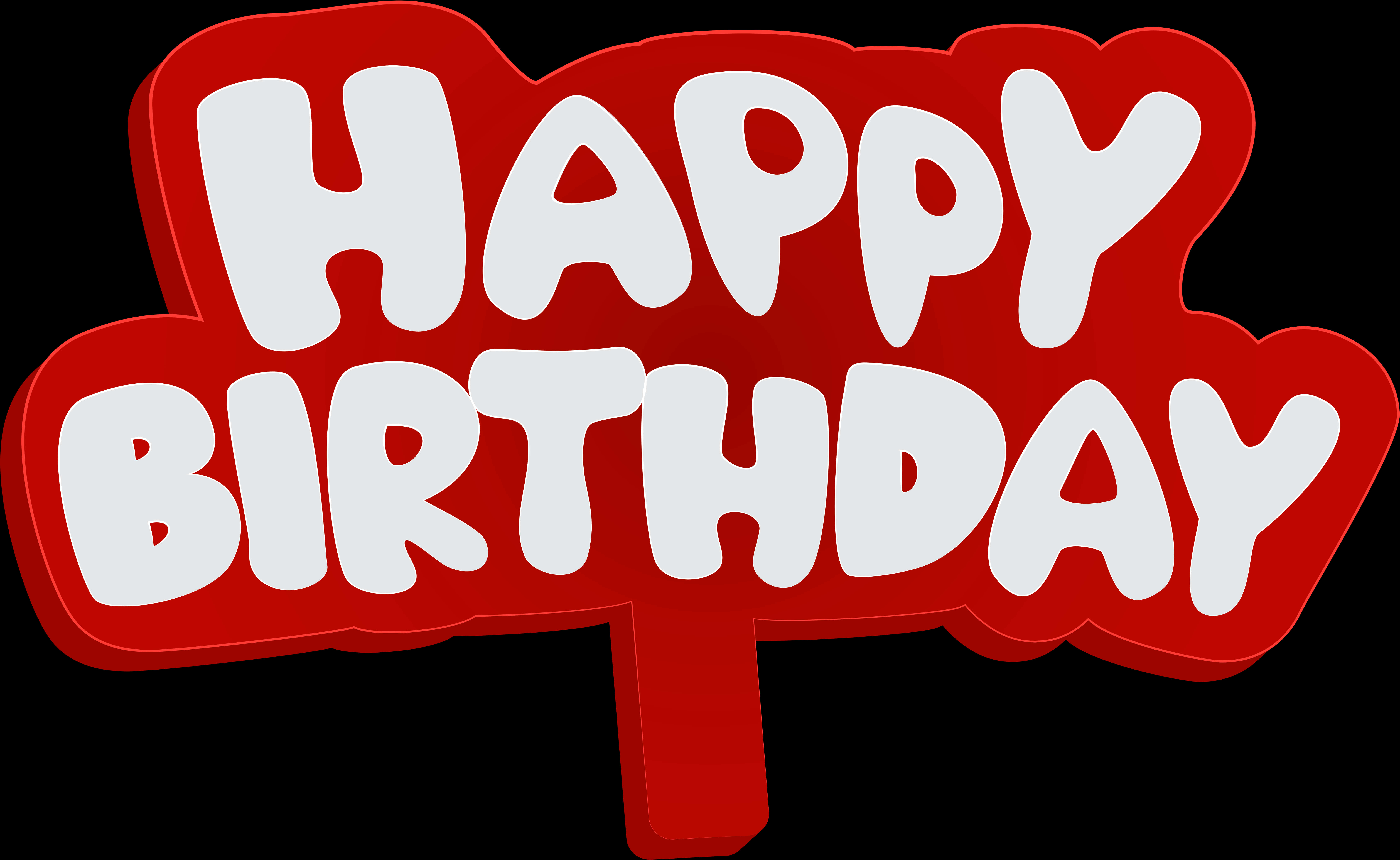 Happy Birthday Red Bubble Text