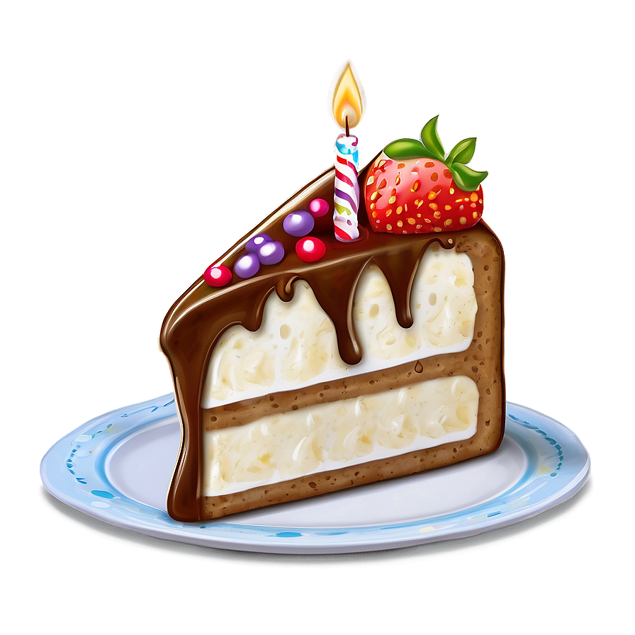 Happy Birthday Slice of Cake PNG 30 PNG with transparent background