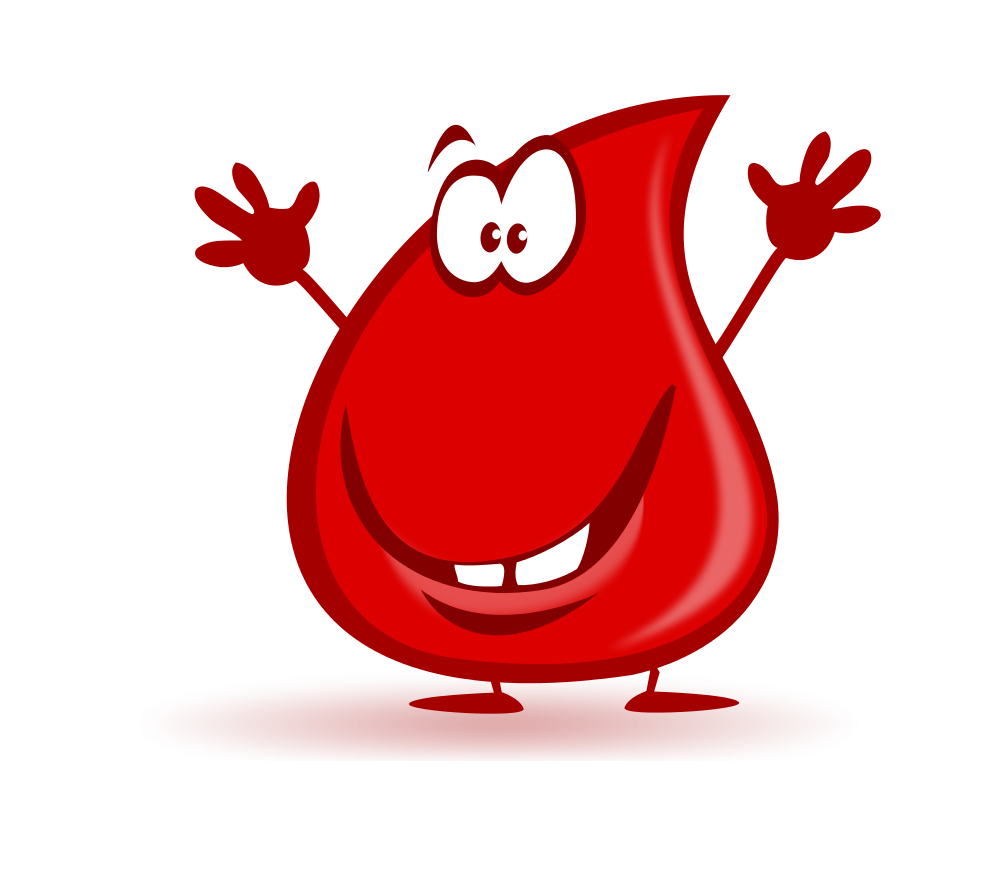 Happy Blood Drop Character