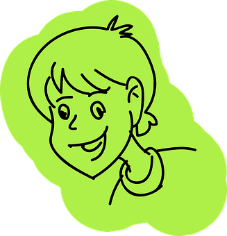 Happy Boy Cartoon Outline PNG with transparent background