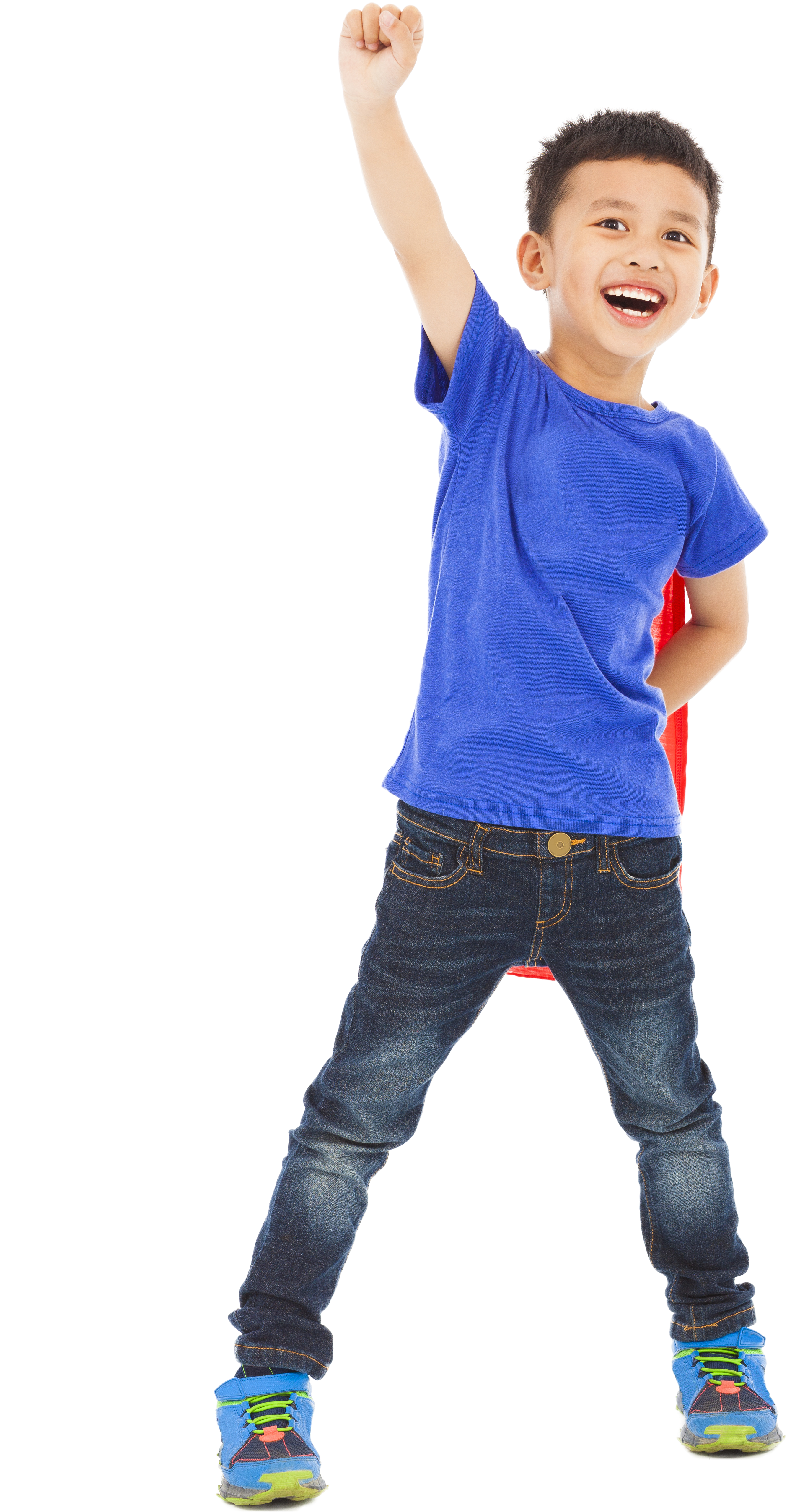 Happy Boy Celebrating Victory PNG with transparent background