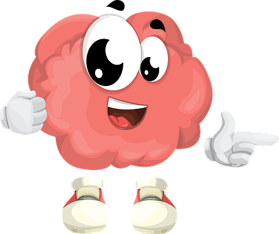Happy Brain Character Cartoon PNG with transparent background