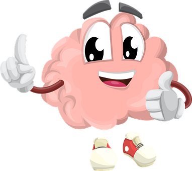 Happy Brain Character Giving Thumbs Up PNG with transparent background