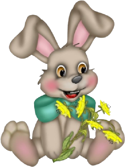 Happy Bunnywith Yellow Flowers