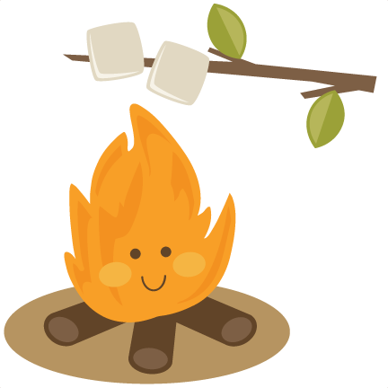 Camping Clipart Small Campfire - Campfire Marshmallow Clipart PNG with transparent background