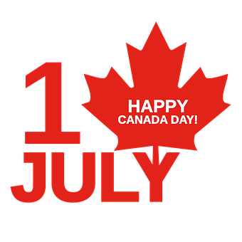 Happy Canada Day July1st PNG with transparent background