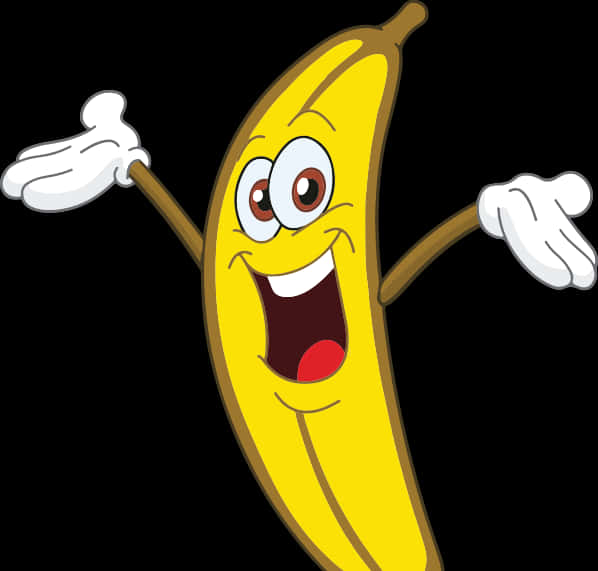 Happy Cartoon Banana Character