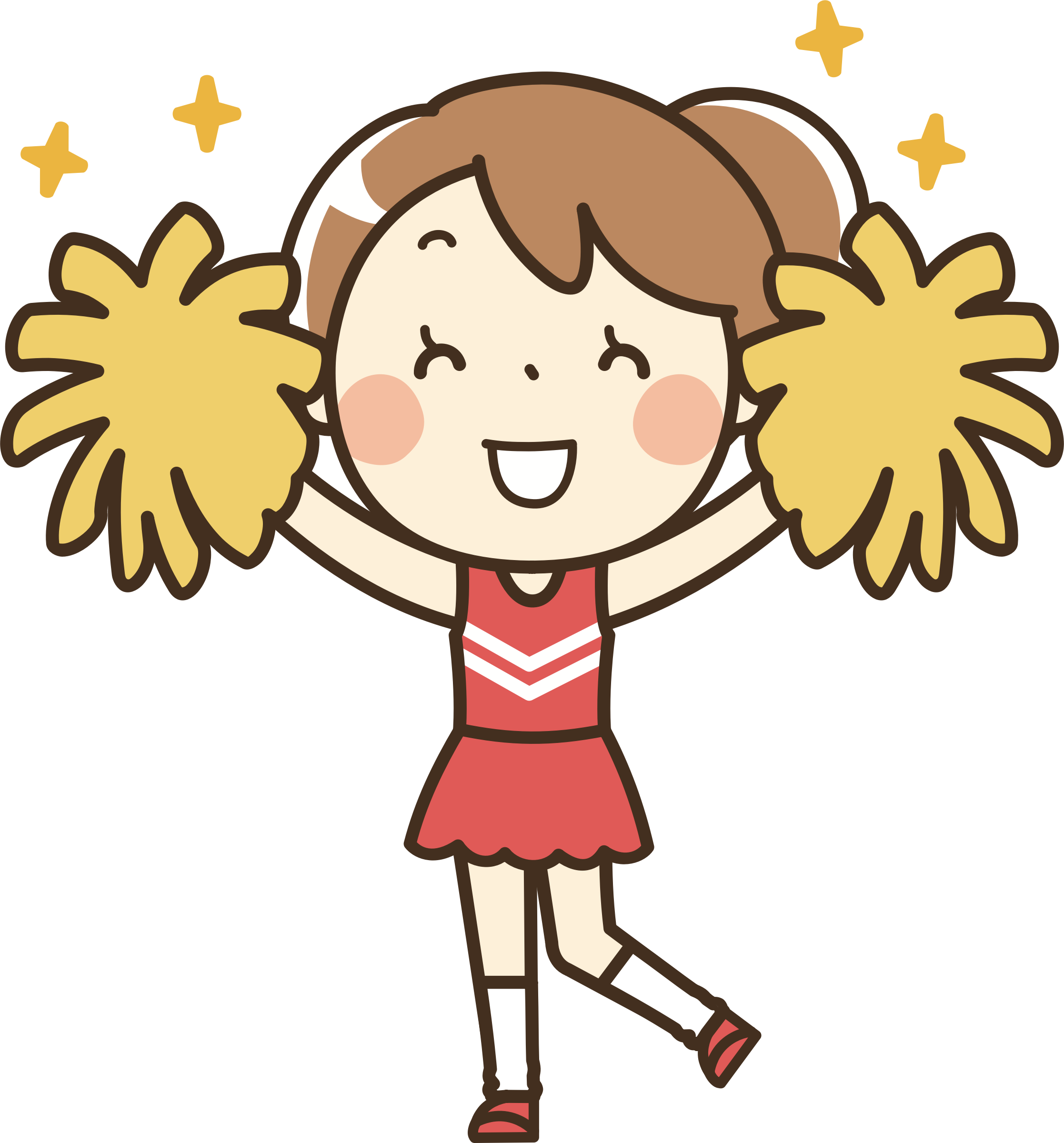 Happy Cartoon Cheerleader