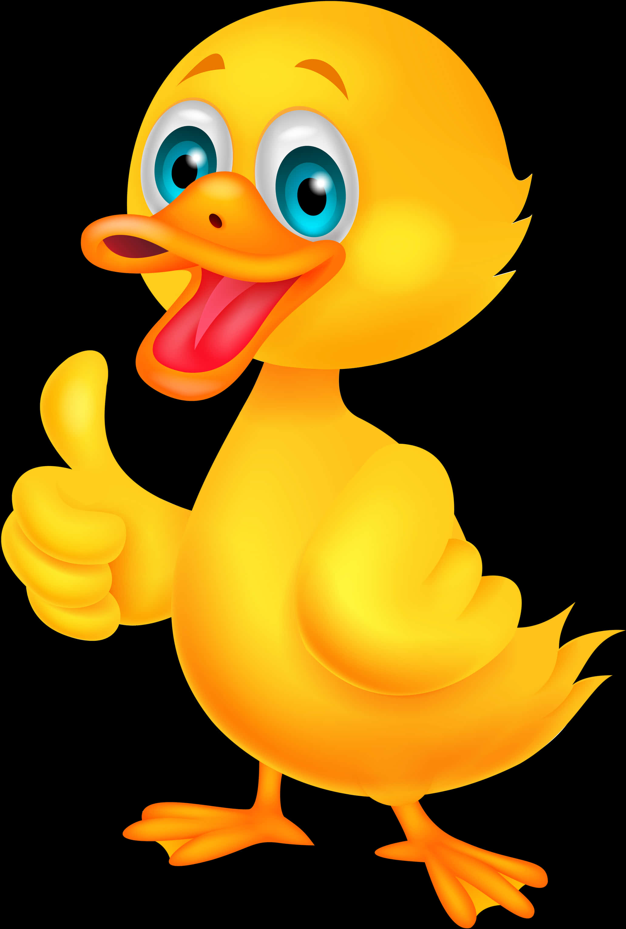 Happy Cartoon Duck Giving Thumbs Up PNG with transparent background