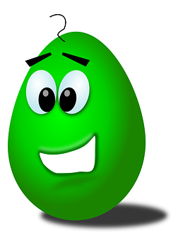Happy Cartoon Egg Character PNG with transparent background
