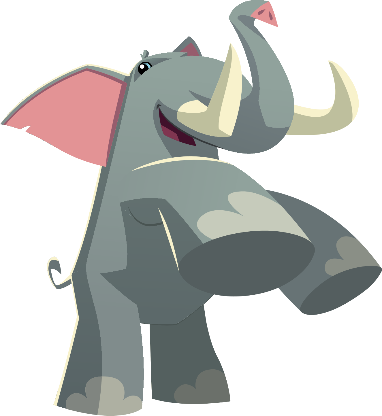 Happy Cartoon Elephant PNG with transparent background