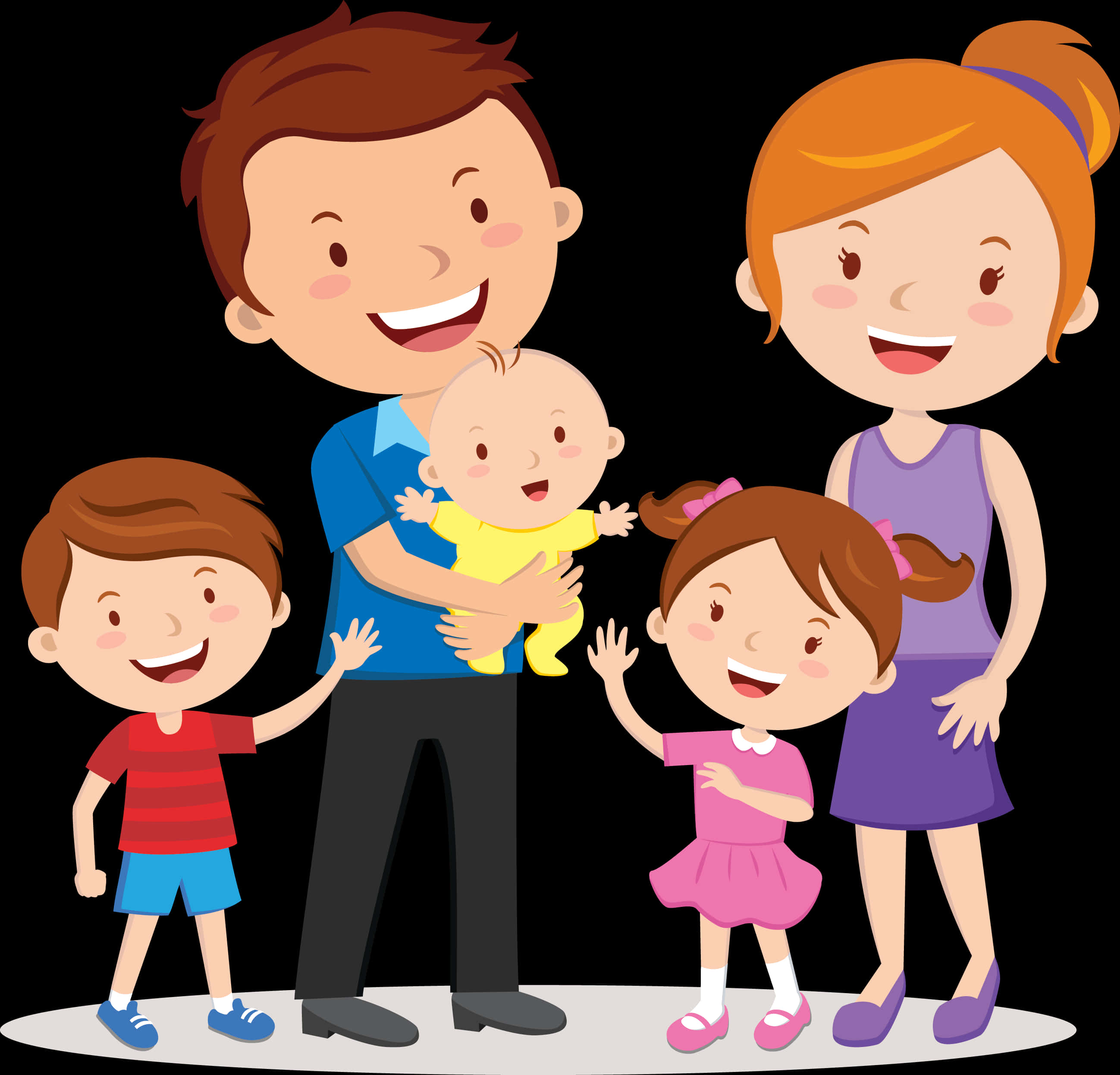 Happy Cartoon Family Illustration