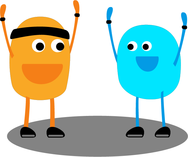 Happy Cartoon Friends Celebrating PNG with transparent background