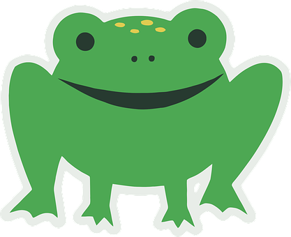 Happy Cartoon Frog Sticker PNG with transparent background