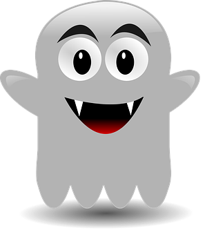 Happy Cartoon Ghost Graphic PNG with transparent background