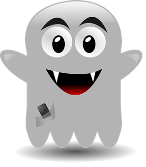 Happy Cartoon Ghost PNG with transparent background