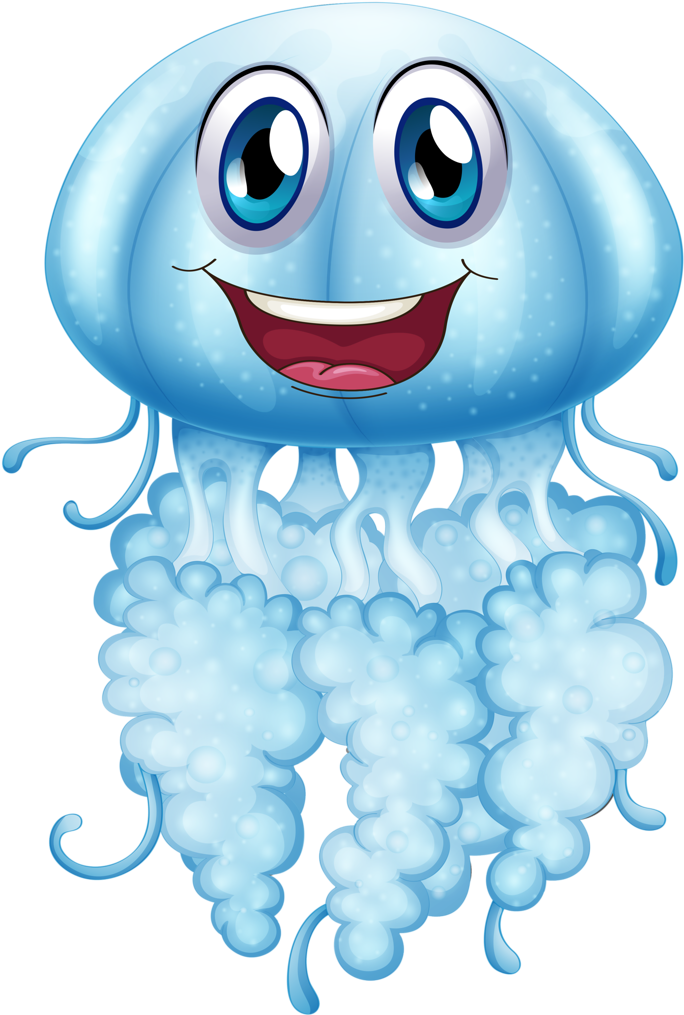 Happy Cartoon Jellyfish