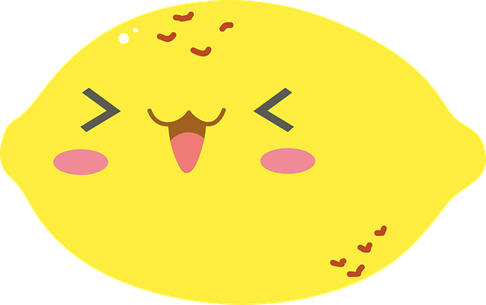 Happy Cartoon Lemon Graphic PNG with transparent background