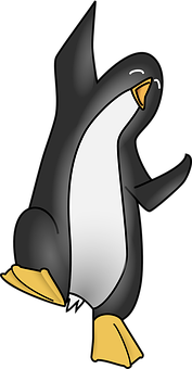 Happy Cartoon Penguin PNG with transparent background