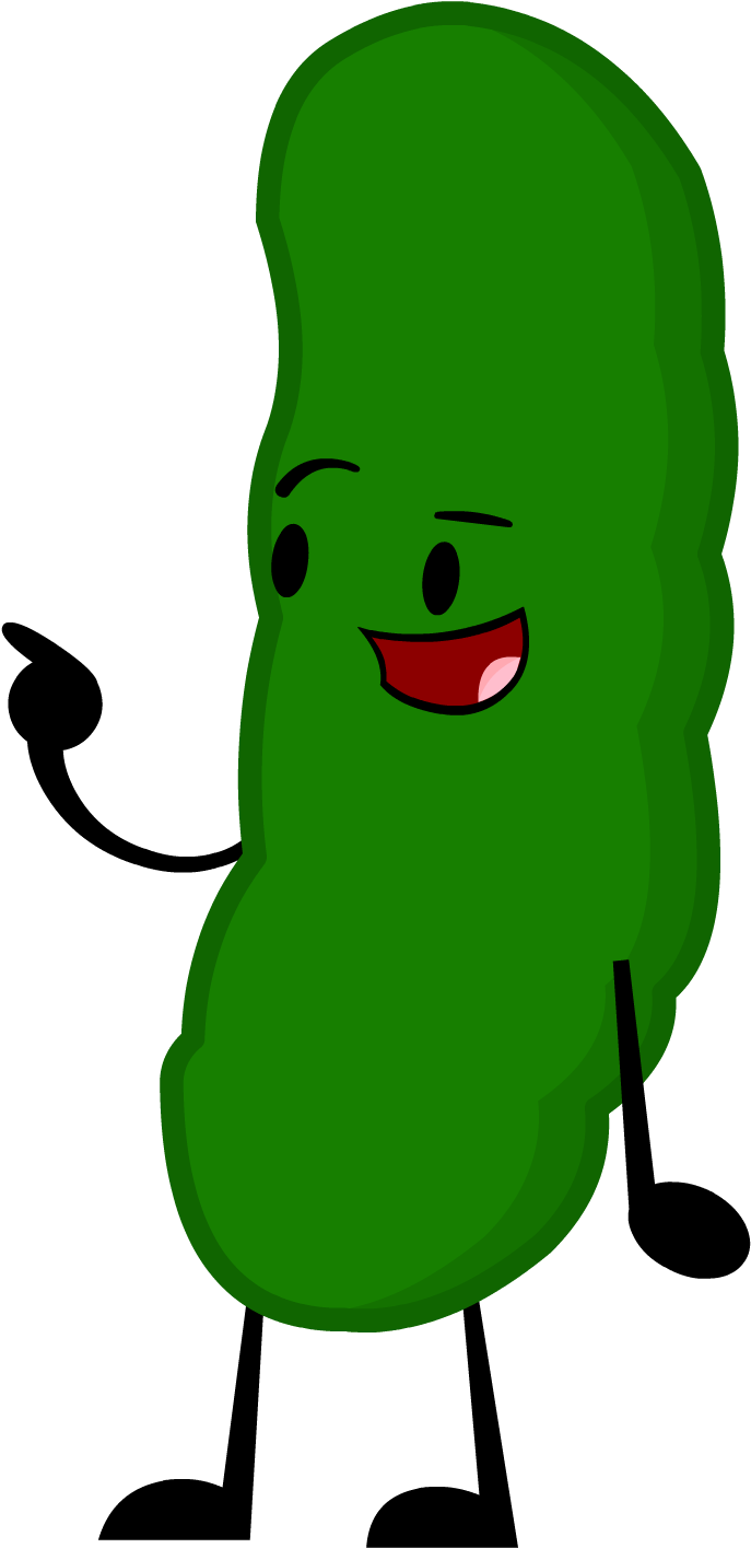 Happy Cartoon Pickle Character