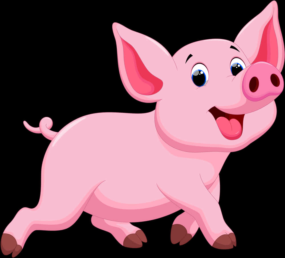 Happy Cartoon Pig