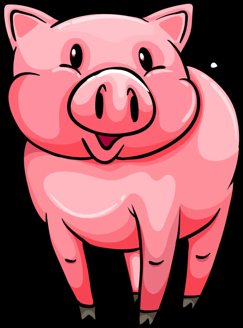 Happy Cartoon Pig Illustration