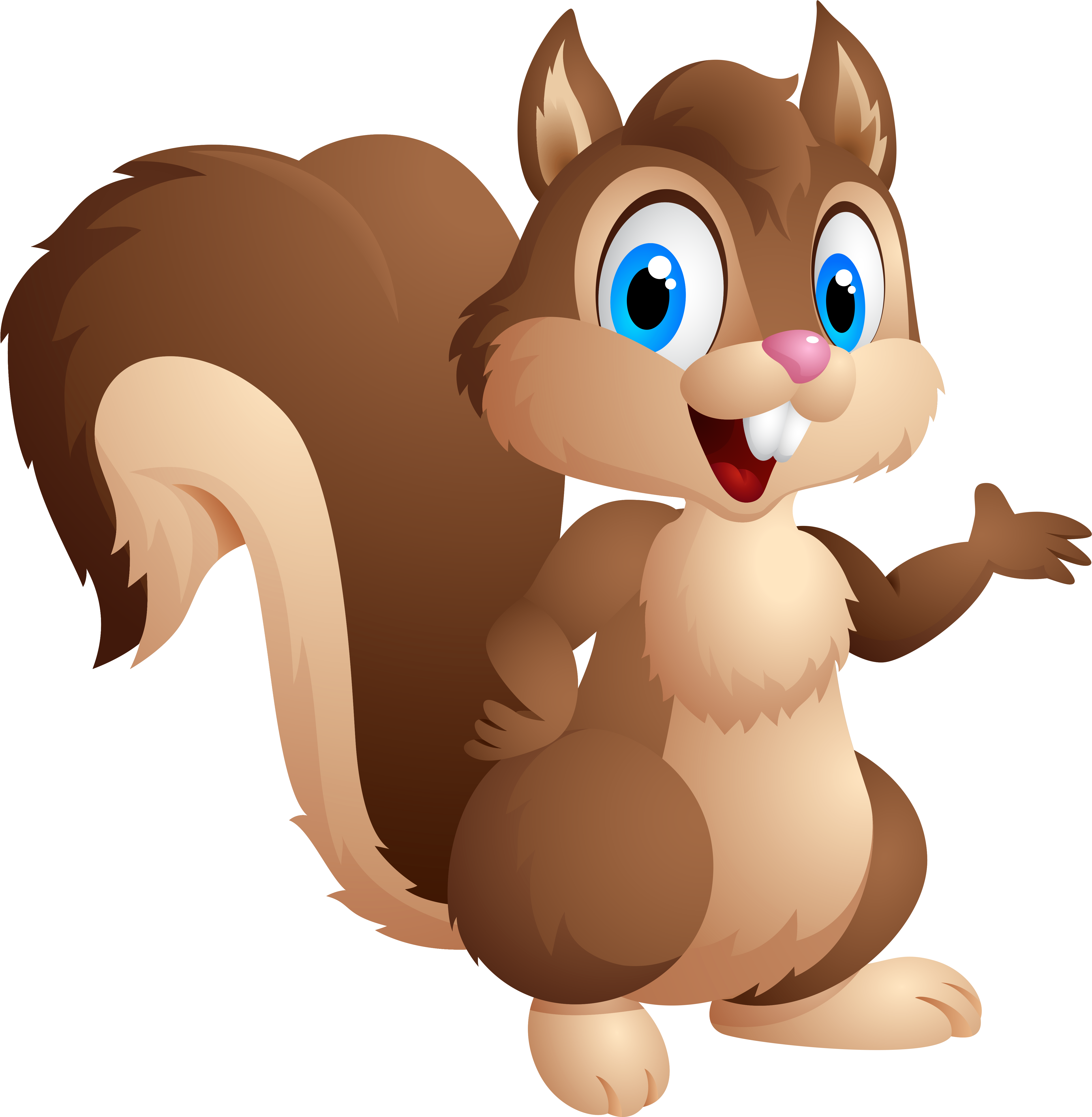 Happy Cartoon Squirrel PNG with transparent background
