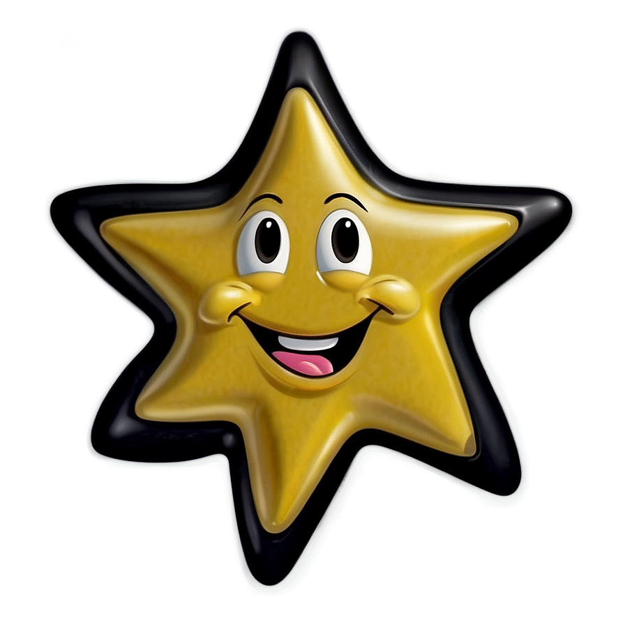 Happy Cartoon Star Png 06132024