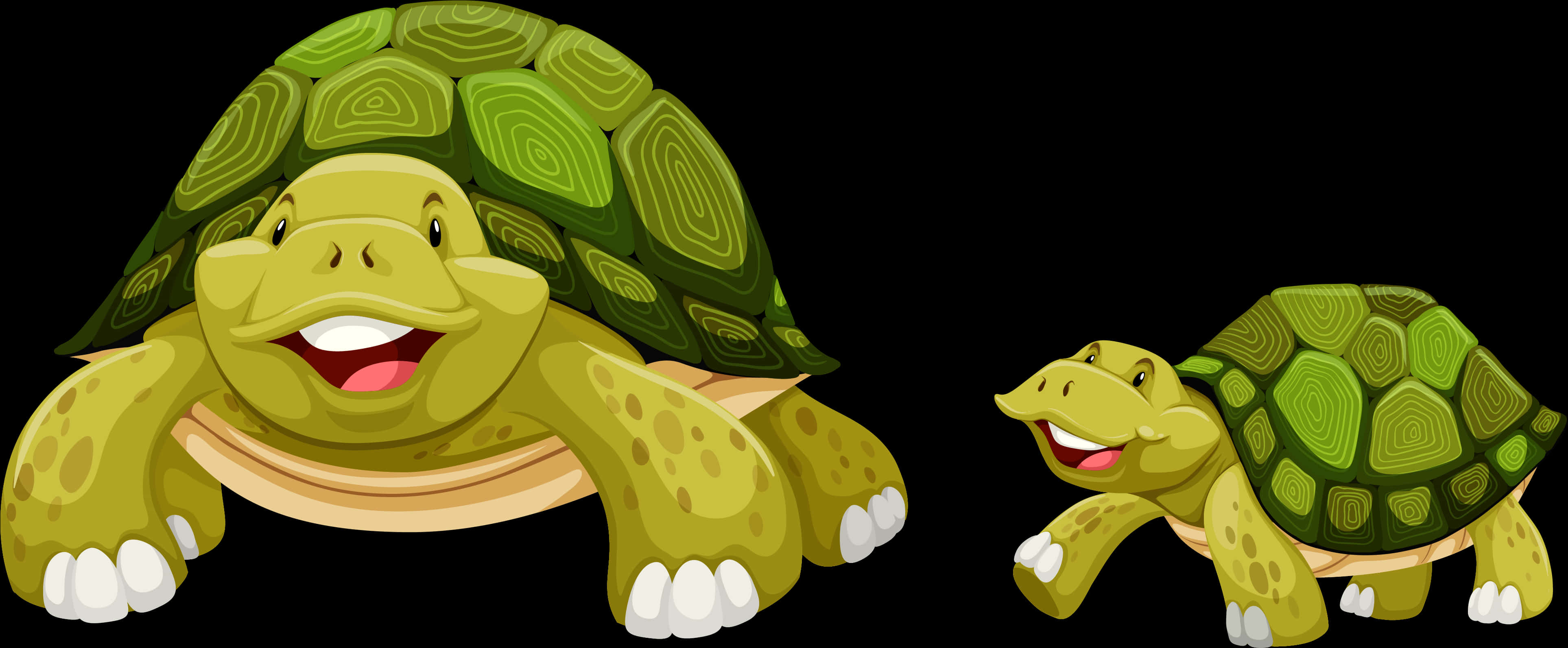 Happy Cartoon Turtles