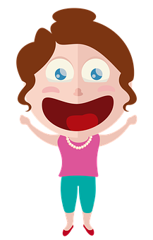 Happy Cartoon Woman Illustration PNG with transparent background