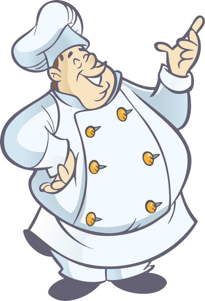 Happy Chef Cartoon Illustration PNG with transparent background