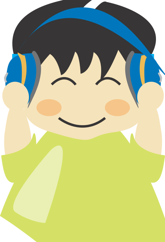 Happy Child With Headphones PNG image with a transparent background, free high-resolution download