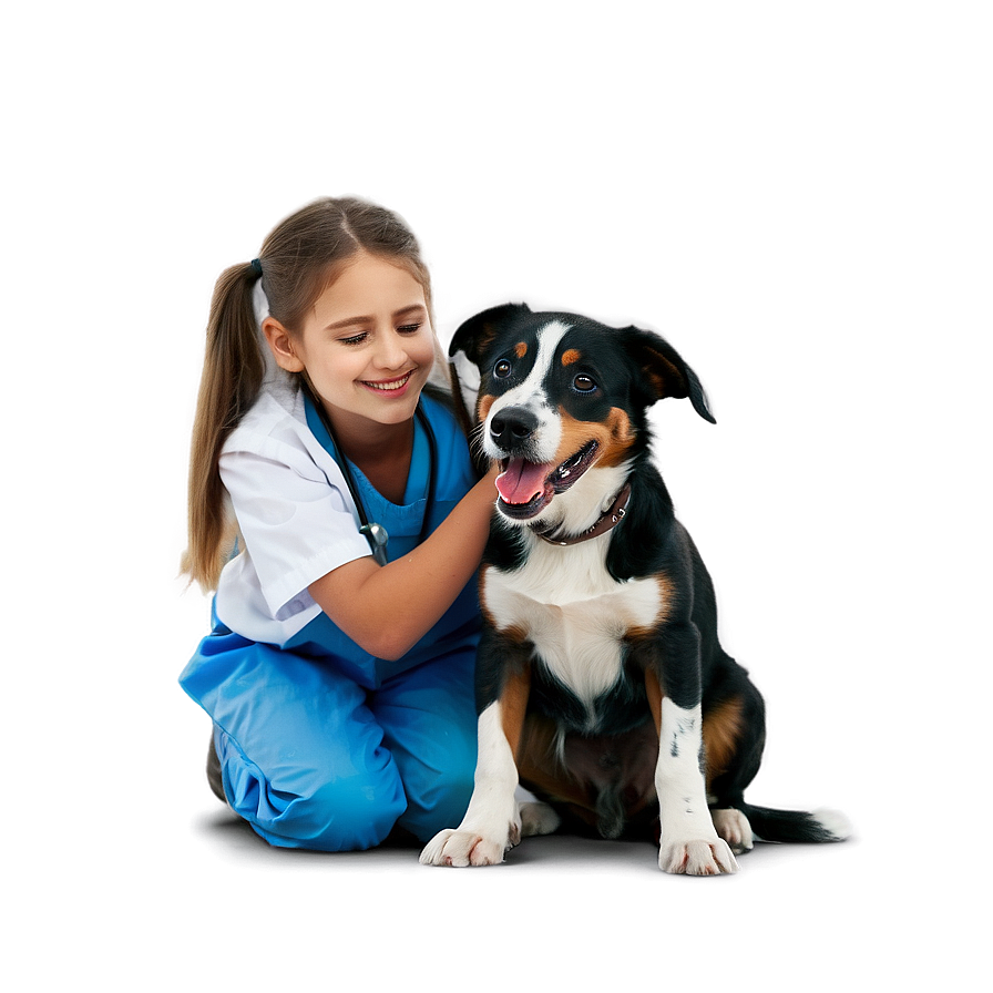 Happy Child With Veterinarian Png Ikt60