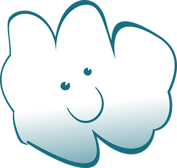 Happy Cloud Character PNG with transparent background