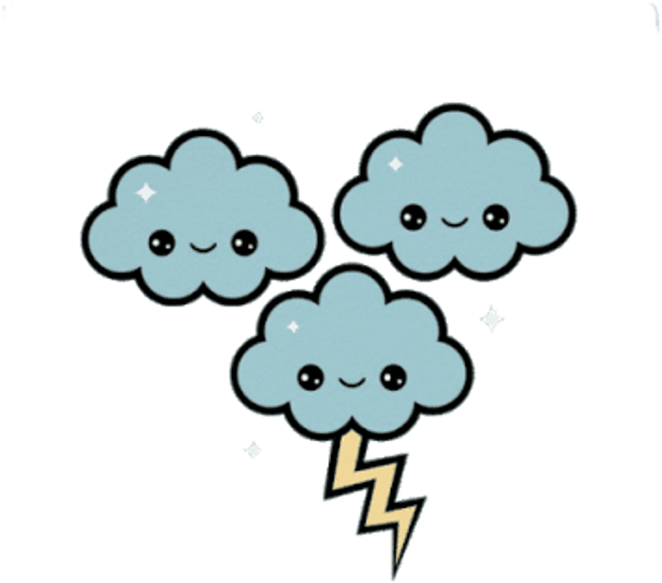 Cloud Clipart Kawaii - Thunder Kawaii, HD Png Download PNG with transparent background