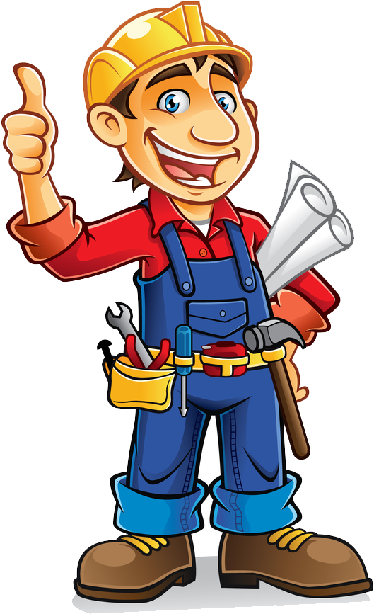 Happy Construction Worker Cartoon