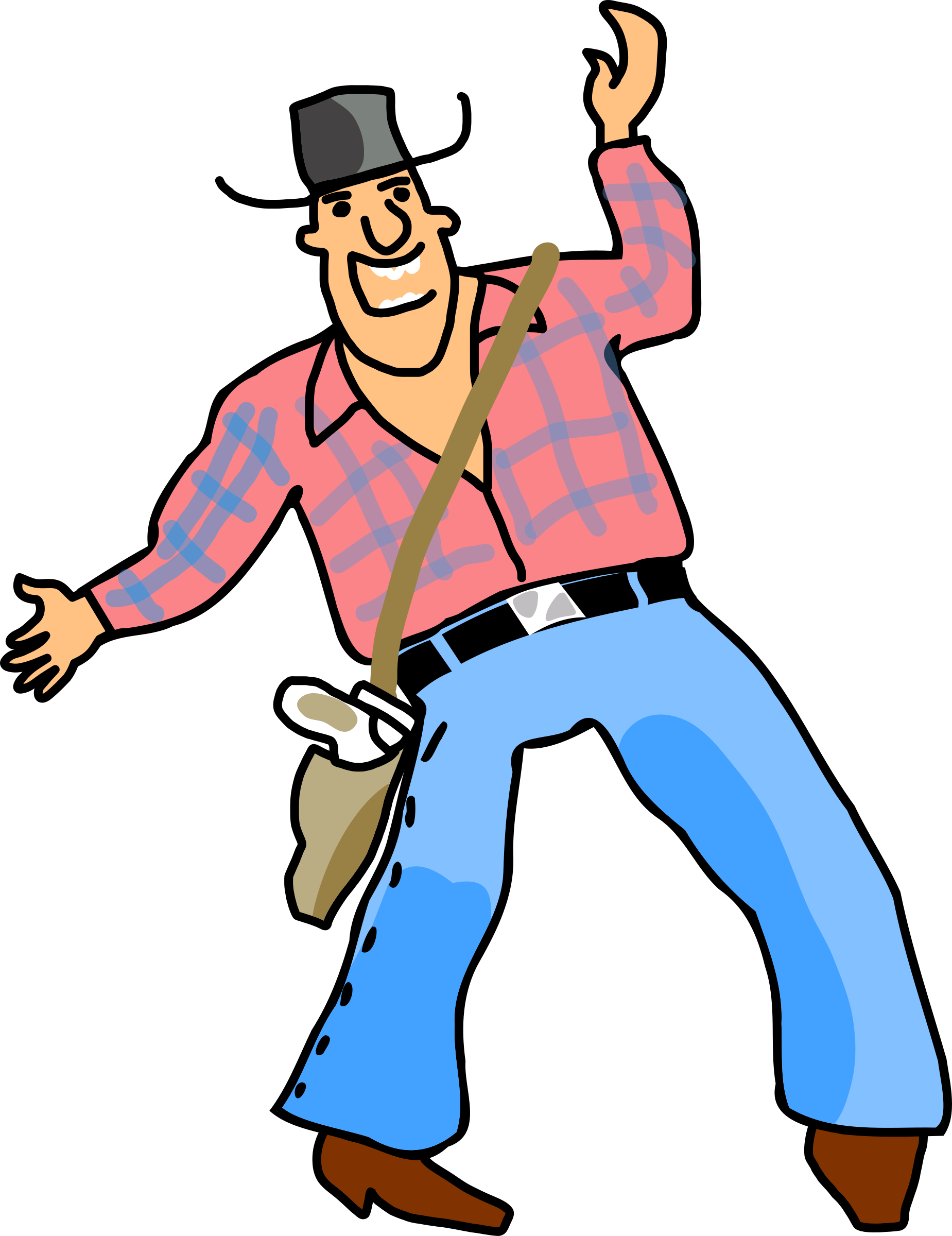Happy Cowboy Cartoon PNG with transparent background