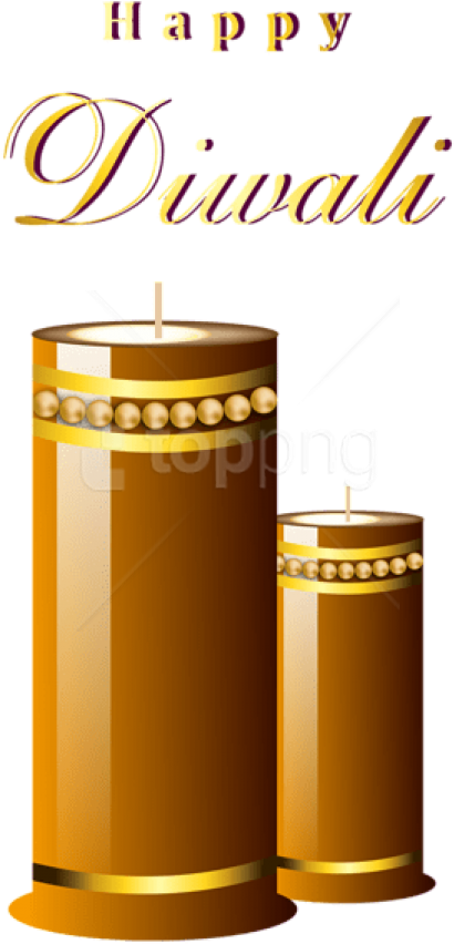 Happy Diwali Candles Graphic PNG with transparent background