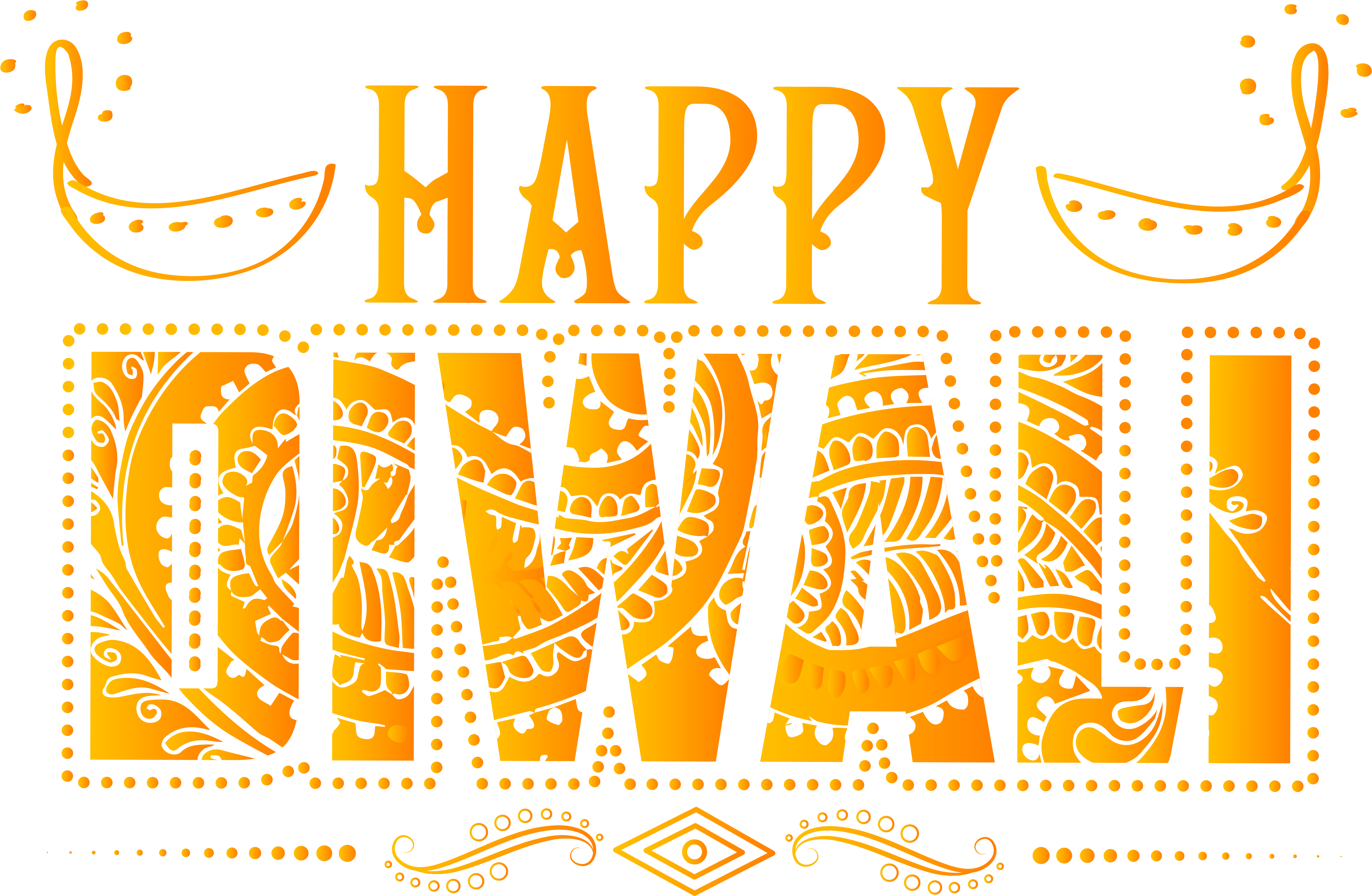 Happy Diwali Festive Greeting PNG with transparent background
