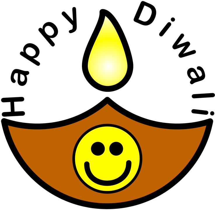 Happy Diwali Greeting Design PNG with transparent background