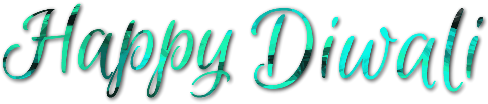 Happy Diwali Greeting Text PNG with transparent background